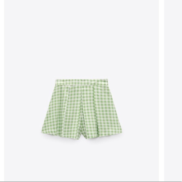 Zara green white Gingham skorts - Picture 2 of 11